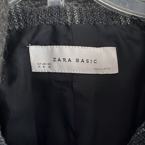 BEAUTIFUL WOMEN’S SIZE MEDIUM ZARA BASIC SHORT WOOL COAT W/WRAP COLLAR - Picture 5 of 14